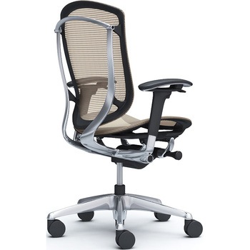 コンテッサセコンダ、可動肘、ハイバック、座メッシュ、ハンガー無、ランバー無、ブラックB、ポリッシュ、脚ポリッシュ、ウレタン オカムラ(岡村製作所)