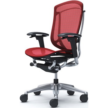 コンテッサセコンダ、可動肘、ハイバック、座メッシュ、ハンガー無、ランバー無、ブラックB、ポリッシュ、脚ポリッシュ、ウレタン オカムラ(岡村製作所)