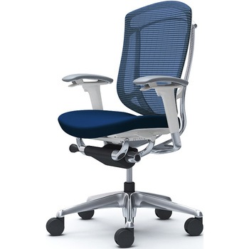 コンテッサセコンダ、可動肘、ハイバック、座クッション、ハンガー無、ランバー無、ホワイトB、ポリッシュ、脚ポリッシュ、ウレタン - オカムラ(岡村製作所)