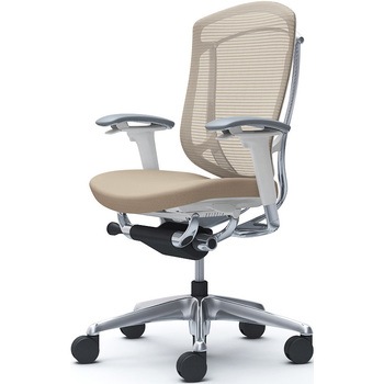 CC83XW FPC7 コンテッサセコンダ、可動肘、ハイバック、座クッション、ハンガー無、ランバー無、ホワイトB、ポリッシュ、脚ポリッシュ、ウレタン オカムラ(岡村製作所) 62607416