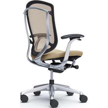 コンテッサセコンダ，固定肘，座革，ハイバック5本脚，ポリッシュ，ブラック，ランバー無ハンガー無 オカムラ(岡村製作所)