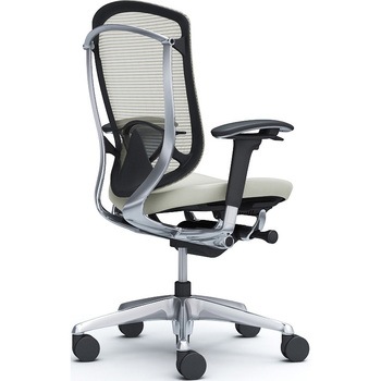 コンテッサセコンダ、可動肘、ハイバック、座革、ハンガー無、ランバー付、ブラックB、ポリッシュ、脚ポリッシュ、ウレタン オカムラ(岡村製作所)