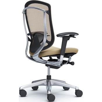 コンテッサセコンダ、可動肘、ハイバック、座革、ハンガー無、ランバー付、ブラックB、ポリッシュ、脚ポリッシュ、ウレタン オカムラ(岡村製作所)