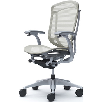 コンテッサセコンダ、固定肘、ハイバック、座メッシュ、ハンガー無、ランバー無、グレーB、シルバー、脚シルバー、ウレタン オカムラ(岡村製作所)