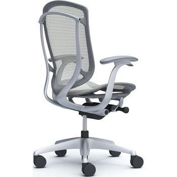 コンテッサセコンダ、固定肘、ハイバック、座メッシュ、ハンガー無、ランバー無、グレーB、シルバー、脚シルバー、ウレタン オカムラ(岡村製作所)