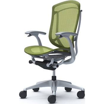 コンテッサセコンダ、固定肘、ハイバック、座メッシュ、ハンガー無、ランバー無、グレーB、シルバー、脚シルバー、ウレタン オカムラ(岡村製作所)