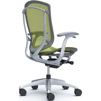 コンテッサセコンダ、固定肘、ハイバック、座メッシュ、ハンガー無、ランバー無、グレーB、シルバー、脚シルバー、ウレタン オカムラ(岡村製作所)