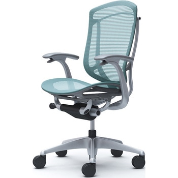 コンテッサセコンダ、固定肘、ハイバック、座メッシュ、ハンガー無、ランバー無、グレーB、シルバー、脚シルバー、ウレタン オカムラ(岡村製作所)