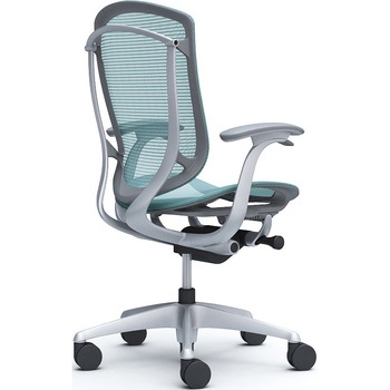 コンテッサセコンダ、固定肘、ハイバック、座メッシュ、ハンガー無、ランバー無、グレーB、シルバー、脚シルバー、ウレタン オカムラ(岡村製作所)