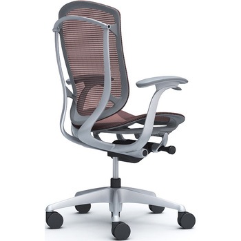 コンテッサセコンダ、固定肘、ハイバック、座メッシュ、ハンガー無、ランバー無、グレーB、シルバー、脚シルバー、ウレタン オカムラ(岡村製作所)