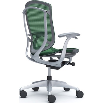 コンテッサセコンダ、固定肘、ハイバック、座メッシュ、ハンガー無、ランバー無、グレーB、シルバー、脚シルバー、ウレタン オカムラ(岡村製作所)