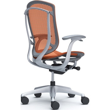 コンテッサセコンダ、固定肘、ハイバック、座メッシュ、ハンガー無、ランバー無、グレーB、シルバー、脚シルバー、ウレタン オカムラ(岡村製作所)