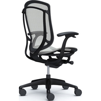 コンテッサセコンダ、固定肘、ハイバック、座メッシュ、ハンガー無、ランバー無、ブラックB、ブラック、脚ブラック、ウレタン オカムラ(岡村製作所)