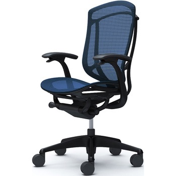 コンテッサセコンダ、固定肘、ハイバック、座メッシュ、ハンガー無、ランバー無、ブラックB、ブラック、脚ブラック、ウレタン オカムラ(岡村製作所)