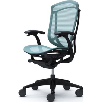 コンテッサセコンダ、固定肘、ハイバック、座メッシュ、ハンガー無、ランバー無、ブラックB、ブラック、脚ブラック、ウレタン オカムラ(岡村製作所)