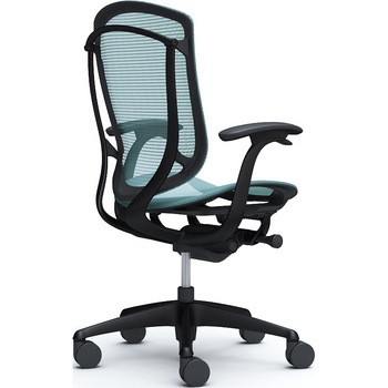 コンテッサセコンダ、固定肘、ハイバック、座メッシュ、ハンガー無、ランバー無、ブラックB、ブラック、脚ブラック、ウレタン オカムラ(岡村製作所)