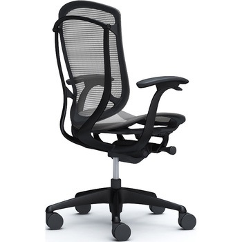 コンテッサセコンダ、固定肘、ハイバック、座メッシュ、ハンガー無、ランバー無、ブラックB、ブラック、脚ブラック、ウレタン オカムラ(岡村製作所)