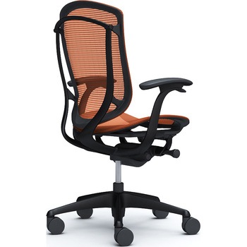 コンテッサセコンダ、固定肘、ハイバック、座メッシュ、ハンガー無、ランバー無、ブラックB、ブラック、脚ブラック、ウレタン オカムラ(岡村製作所)