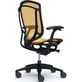 コンテッサセコンダ、固定肘、ハイバック、座メッシュ、ハンガー無、ランバー無、ブラックB、ブラック、脚ブラック、ウレタン オカムラ(岡村製作所)