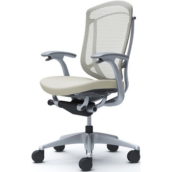 コンテッサセコンダ、固定肘、ハイバック、座クッション、ハンガー無、ランバー無、グレーB、シルバー、脚シルバー、ウレタン オカムラ(岡村製作所)