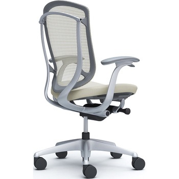 コンテッサセコンダ、固定肘、ハイバック、座クッション、ハンガー無、ランバー無、グレーB、シルバー、脚シルバー、ウレタン オカムラ(岡村製作所)