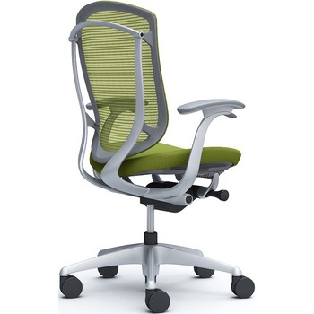 コンテッサセコンダ、固定肘、ハイバック、座クッション、ハンガー無、ランバー無、グレーB、シルバー、脚シルバー、ウレタン オカムラ(岡村製作所)