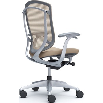 コンテッサセコンダ、固定肘、ハイバック、座クッション、ハンガー無、ランバー無、グレーB、シルバー、脚シルバー、ウレタン オカムラ(岡村製作所)