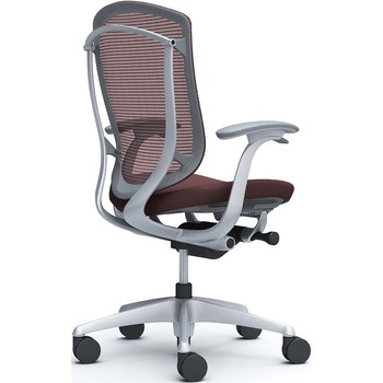 コンテッサセコンダ、固定肘、ハイバック、座クッション、ハンガー無、ランバー無、グレーB、シルバー、脚シルバー、ウレタン オカムラ(岡村製作所)