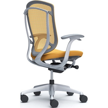 コンテッサセコンダ、固定肘、ハイバック、座クッション、ハンガー無、ランバー無、グレーB、シルバー、脚シルバー、ウレタン オカムラ(岡村製作所)