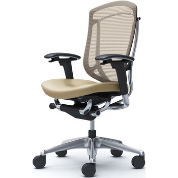 コンテッサセコンダ、可動肘、ハイバック、座革、ハンガー無、ランバー無、ブラックB、ポリッシュ、脚ポリッシュ、ウレタン オカムラ(岡村製作所)