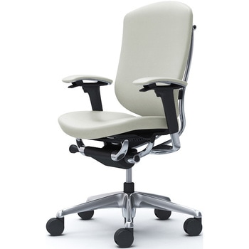 コンテッサセコンダ，可動肘，背座革 ハイバック5本脚，ポリッシュ，ブラック，ランバー無ハンガー無 オカムラ(岡村製作所)