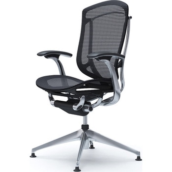 コンテッサセコンダ，固定肘，座メッシュ，ハイバック4本脚，ポリッシュ，ブラック，ランバー無ハンガー無 - オカムラ(岡村製作所)