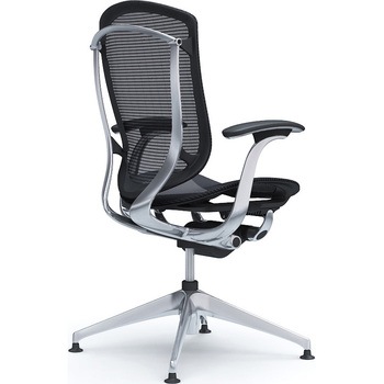 コンテッサセコンダ，固定肘，座メッシュ，ハイバック4本脚，ポリッシュ，ブラック，ランバー無ハンガー無 - オカムラ(岡村製作所)