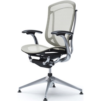 コンテッサセコンダ，固定肘，座メッシュ，ハイバック4本脚，ポリッシュ，ブラック，ランバー無ハンガー無 - オカムラ(岡村製作所)