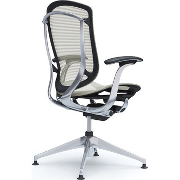 コンテッサセコンダ，固定肘，座メッシュ，ハイバック4本脚，ポリッシュ，ブラック，ランバー無ハンガー無 - オカムラ(岡村製作所)