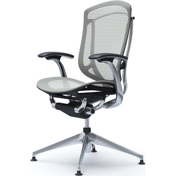 コンテッサセコンダ，固定肘，座メッシュ，ハイバック4本脚，ポリッシュ，ブラック，ランバー無ハンガー無 - オカムラ(岡村製作所)