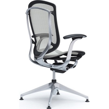 コンテッサセコンダ，固定肘，座メッシュ，ハイバック4本脚，ポリッシュ，ブラック，ランバー無ハンガー無 - オカムラ(岡村製作所)