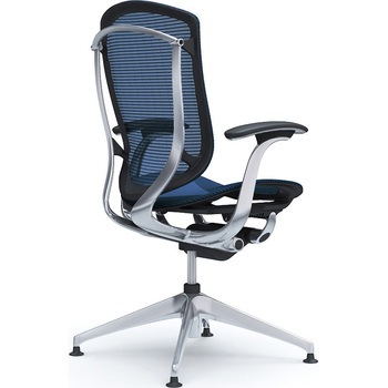 コンテッサセコンダ，固定肘，座メッシュ，ハイバック4本脚，ポリッシュ，ブラック，ランバー無ハンガー無 - オカムラ(岡村製作所)