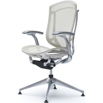 コンテッサセコンダ，固定肘，座メッシュ，ハイバック4本脚，ポリッシュ，ホワイト，ランバー無ハンガー無 オカムラ(岡村製作所)