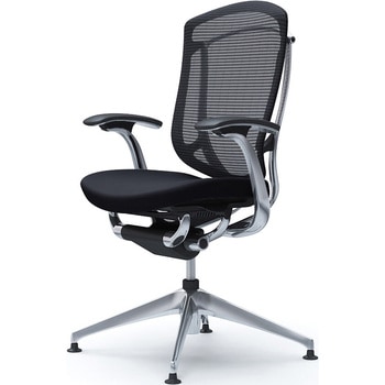 コンテッサセコンダ，固定肘，座クッション，ハイバック4本脚，ポリッシュ，ブラック，ランバー無ハンガー無 - オカムラ(岡村製作所)