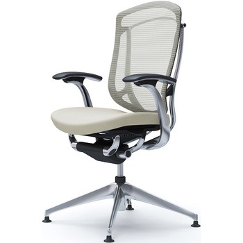 コンテッサセコンダ，固定肘，座クッション，ハイバック4本脚，ポリッシュ，ブラック，ランバー無ハンガー無 - オカムラ(岡村製作所)