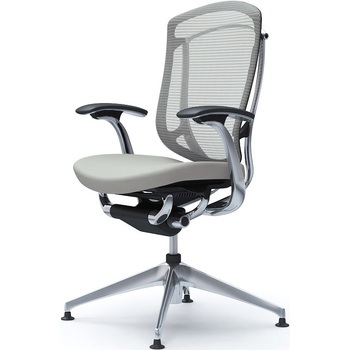 コンテッサセコンダ，固定肘，座クッション，ハイバック4本脚，ポリッシュ，ブラック，ランバー無ハンガー無 - オカムラ(岡村製作所)