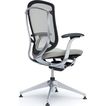 コンテッサセコンダ，固定肘，座クッション，ハイバック4本脚，ポリッシュ，ブラック，ランバー無ハンガー無 - オカムラ(岡村製作所)