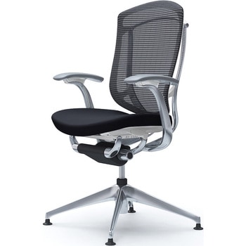 コンテッサセコンダ，固定肘，座クッション，ハイバック4本脚，ポリッシュ，ホワイト，ランバー無ハンガー無 - オカムラ(岡村製作所)