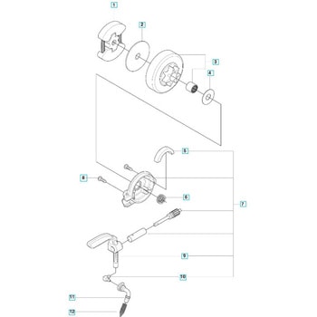 ハスクバーナ エンジンチェーンソー 120eMark ll 部品 クラッチおよびオイルポンプ - ハスクバーナ