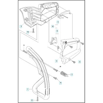 ハスクバーナ エンジンチェーンソー 120eMark ll 部品 ハンドルおよびコントロール - ハスクバーナ