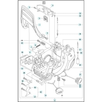 ハスクバーナ エンジンチェーンソー 120eMark ll 部品 燃料タンクおよびハンドル ハスクバーナ