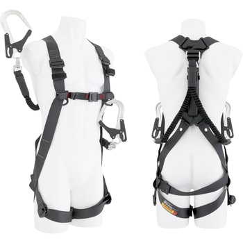 墜落制止用器具(安全帯) フルハーネス型 ハーネスGS 黒 蛇腹ダブルL8セット タジマツール(TJMデザイン)