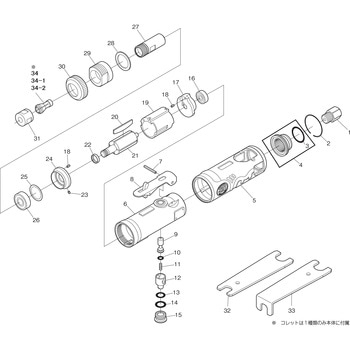 部品 ダイグラインダー SI-2012EX SHINANO(信濃機販)