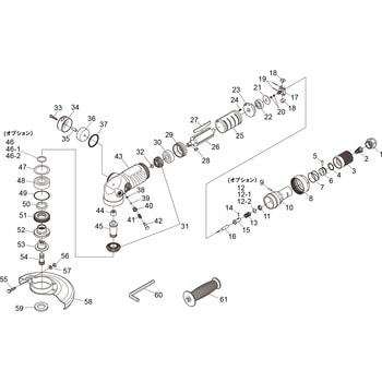 部品 エアアングルグラインダー SI-AG7-A4R SHINANO(信濃)